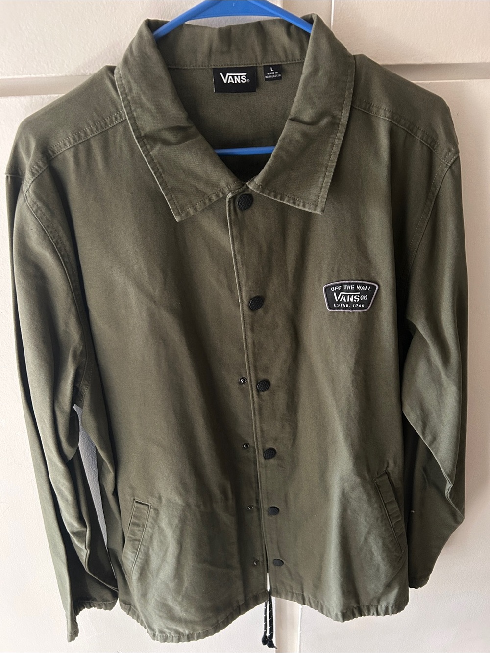 Vans Olive Green Lightweight Canvas Coach Jacket